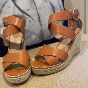 Leather Wedge Espadrille Sandals By Banana Republic